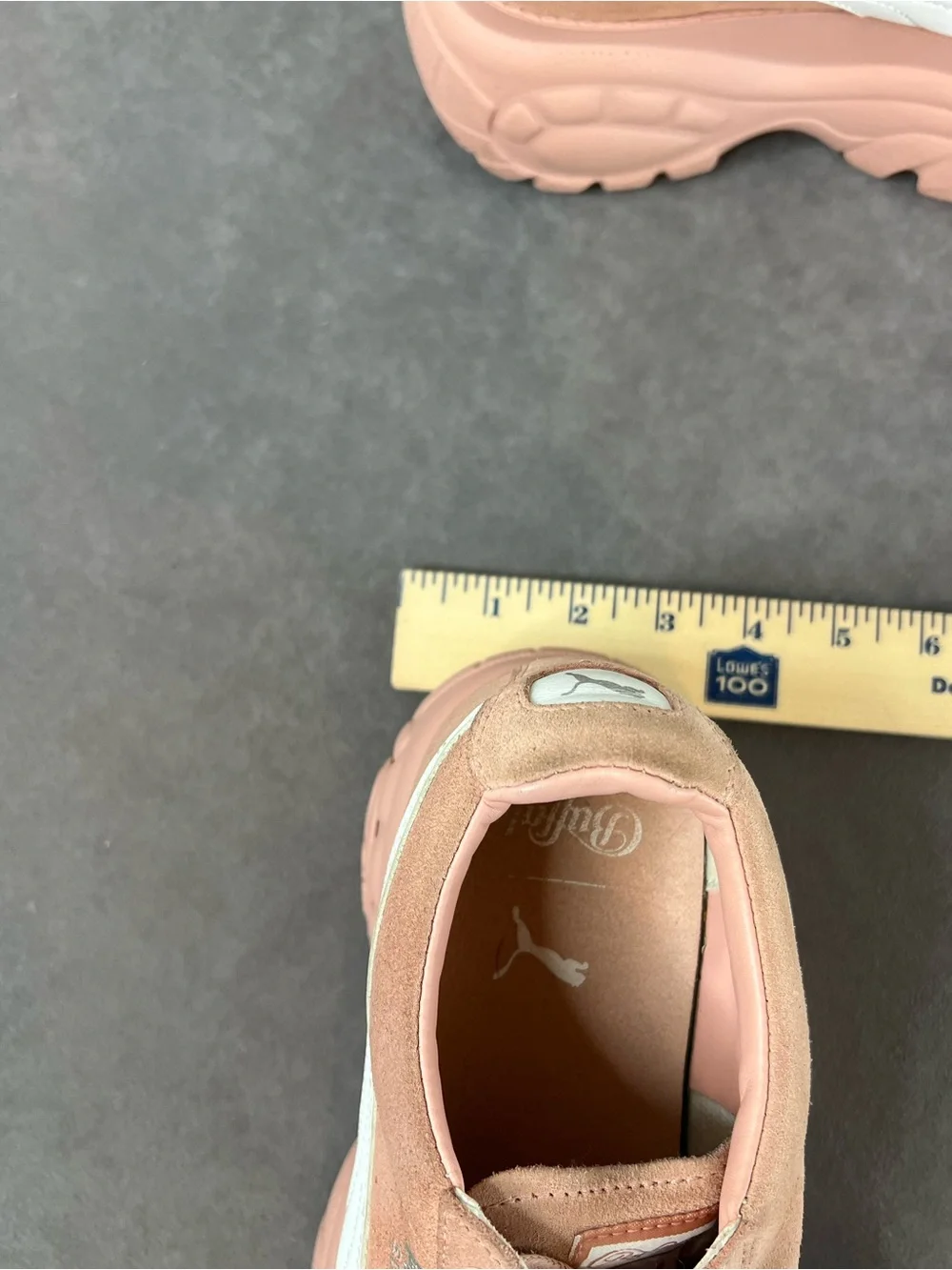 Puma Pink Suede Platform Sneakers with White Formstrip